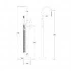 Besco Illusion I bateria wannowo-prysznicowa wolnostojąca 110 cm czarny mat BW-III-CZ
