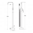 Besco Modern I bateria wannowo-prysznicowa wolnostojąca 112 cm czarny mat BW-MI-CZ