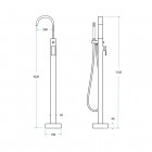 Besco Modern II bateria wannowo-prysznicowa wolnostojąca 112 cm czarny mat BW-MII-CZ