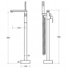 Besco Varium bateria wannowo-prysznicowa wolnostojąca 88 cm czarny mat BW-V-CZ