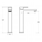 Besco Modern / Varium bateria umywalkowa wysoka chrom BU-MVI-CH