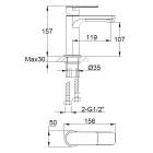 Kohlman Texen bateria umywalkowa QB100T