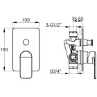 Kohlman Texen bateria wannowo-prysznicowa podtynkowa QW210T