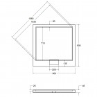 Besco Axim Ultraslim brodzik kwadratowy 90x90 cm BAX-90-KW
