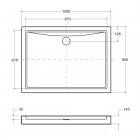 Besco Alpina Slimline brodzik prostokątny 100x80 ze zintegrowaną obudową BAA-10814-P