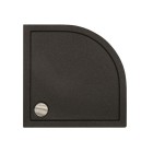 Besco Aron Ultraslim brodzik półokrągły 80x80 cm Stone effect czarny BAA-80-NR-C