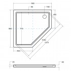 Besco Bergo Slimline brodzik pięciokątny 90x90 cm BAB-90
