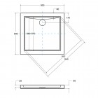 Besco Aquarius Slimline brodzik kwadratowy 80x80 cm BAA-80-K