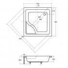 Besco Igor brodzik kwadratowy 80x80 cm BAI-80