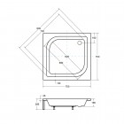 Besco Ares brodzik kwadratowy 80x80 cm BAA-70-KW