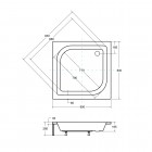 Besco Ares brodzik kwadratowy 80x80 cm BAA-80-KW