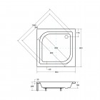 Besco Ares brodzik kwadratowy 90x90 cm BAA-90-KW