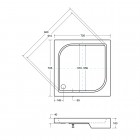 Besco Oskar brodzik kwadratowy 70x70 cm BAO-70-PK