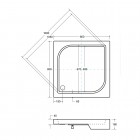 Besco Oskar brodzik kwadratowy 80x80 cm BAO-80-PK