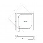 Besco Oskar brodzik kwadratowy 90x90 cm BAO-90-PK