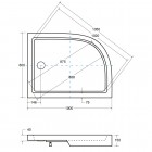 Besco Saturn brodzik asymetryczny 100x80 lewy BAS-100-NL
