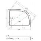 Besco Saturn brodzik asymetryczny 120x90 prawy BAS-120-NP