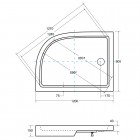 Besco Saturn brodzik asymetryczny 120x90 lewy BAS-120-NL