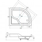 Besco Maxi brodzik asymetryczny 100x80 prawy BAM-100-NP