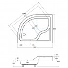 Besco Maxi brodzik asymetryczny 100x80 lewy BAM-100-NL