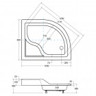 Besco Maxi brodzik asymetryczny 120x85 prawy BAM-120-NP