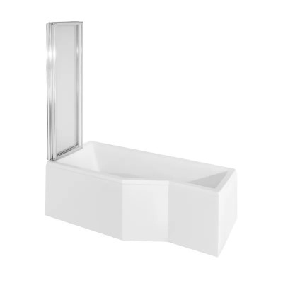 Besco Integra kabino-wanna 150x75 cm lewa z parawanem 2-skrzydłowym WAI-150-PL2