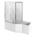 Besco Integra kabino-wanna 150x75 cm lewa z parawanem 3-skrzydłowym WAI-150-PL3