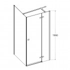 Besco Pixa kabina prostokątna drzwi uchylne 100x80 cm lewa PPL-108-195-C