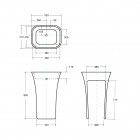 Besco Assos umywalka wolnostojąca 40x50 cm czarno-biała UMD-A-WOBW