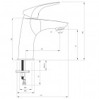 Deante Cynia Bateria umywalkowa chrom BCYE021M
