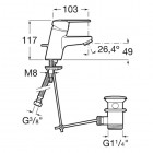 Roca Victoria-N bateria umywalkowa z korkiem chrom A5A3025C00