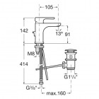 Roca L20 bateria umywalkowa Cold Start z korkiem chrom A5A3I09C00