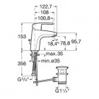 Roca Monodin-N bateria umywalkowa Cold Start z korkiem chrom A5A3098C00