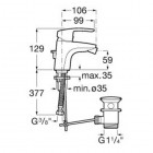 Roca Monodin-N bateria bidetowa z korkiem chrom A5A6098C00