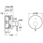 Roca Lanta bateria wannowo-prysznicowa podtynkowa chrom A5A0B11C00