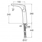 Roca Insignia bateria umywalkowa wysoka Cold Start z korkiem chrom A5A3A3AC00
