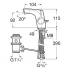 Roca Insignia bateria bidetowa Cold Start z korkiem chrom A5A603AC00