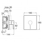 Roca Insignia bateria prysznicowa podtynkowa chrom A5A2B3AC00