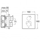 Roca Insignia bateria prysznicowa podtynkowa termostatyczna chrom A5A2C3AC00