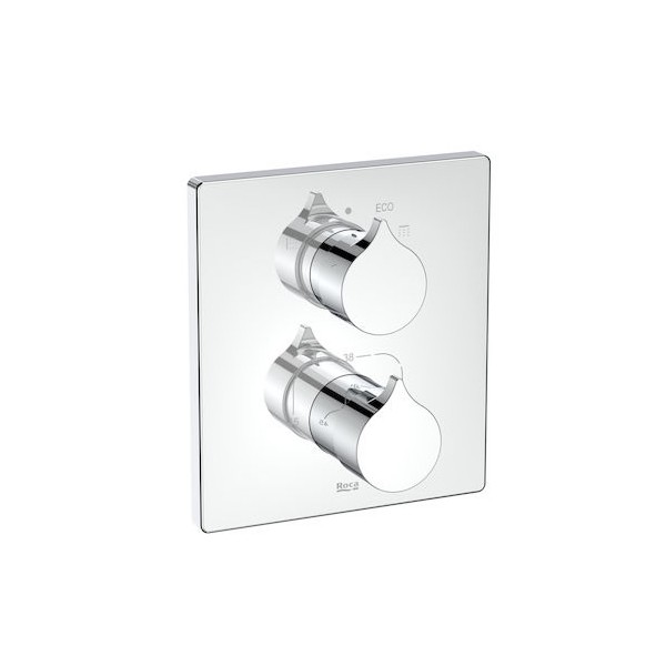 Roca Insignia bateria wannowo-prysznicowa podtynkowa termostatyczna czarny połysk A5A0C3AC00