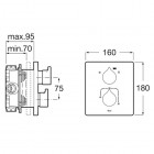 Roca Insignia bateria wannowo-prysznicowa podtynkowa termostatyczna czarny połysk A5A0C3AC00