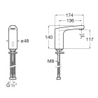 Roca L70-E bateria elektroniczna umywalkowa do wody zmieszanej zasilanie 230V A5A5D09C00