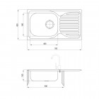 Deante Doppio zlewozmywak 1-komorowy z ociekaczem - satyna ZEN 0113