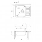 Deante Soul zlewozmywak 1-komorowy z krótkim ociekaczem 58x50 cm satyna ZEO 011A