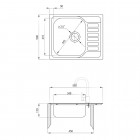 Deante Soul zlewozmywak 1-komorowy z krótkim ociekaczem 58x50 cm dekor ZEO 311A