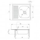 Deante Techno zlewozmywak 1-komorowy z krótkim ociekaczem 58x51 cm satyna ZMU 0113