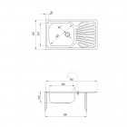 Deante Techno zlewozmywak 1-komorowy z ociekaczem 76x43,5 cm dekor ZMU 3110