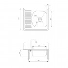 Deante Techno zlewozmywak 1-komorowy z krótkim ociekaczem 58x51 cm dekor ZMU 3113