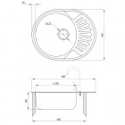 Deante Twist zlewozmywak 1-komorowy okrągły z krótkim ociekaczem 58c44,5 cm satyna ZEU 011C