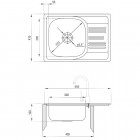 Deante Xylo zlewozmywak 1-komorowy z krótkim ociekaczem 58x43 cm satyna ZEX 011A